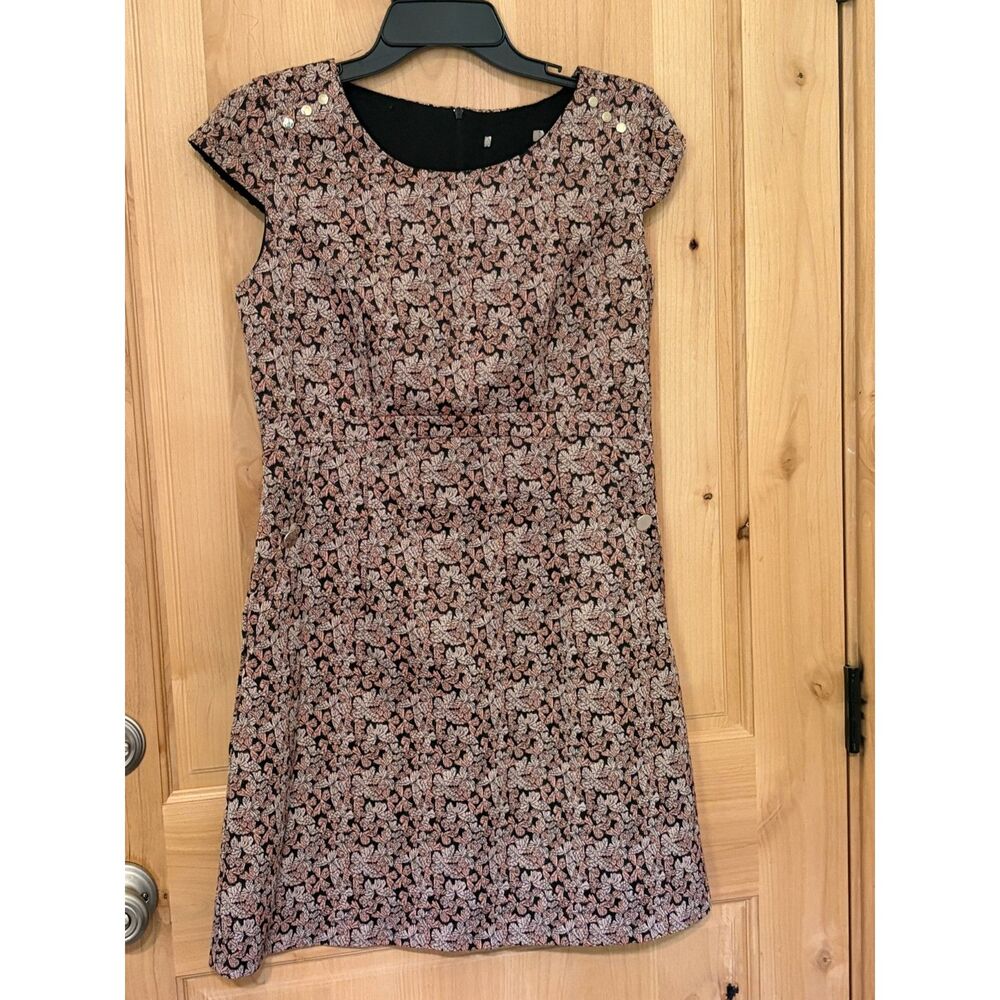 Floral Jacquard Cap Sleeve Sheath Dress Medium EUC